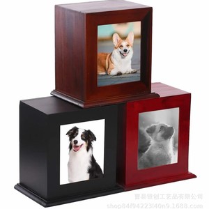 Solid Wood Pet Urn Rectangle Airtight With Photo Frame For Cats And Dogs Commemorative <b>Memorial</b> <b>Box</b> - Product Image 2