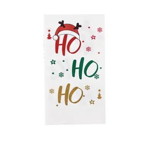 SHUNLI Christmas Guest Napkins 3 Ply Ho Ho Ho Paper Napkins for Christmas Holiday Party Decoration Winter