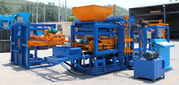 Machine à blocs de ciment pour interlock béton creux entièrement automatique QT4-15, fabrication de briques, travaux en ligne à domicile