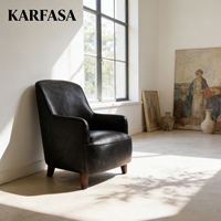 Fauteuil d'appoint en cuir vintage moderne, style industriel, pour appartement, entrepôt, chambre, atelier, salon, hôtel, bureau