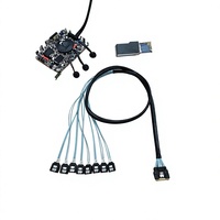 MCIO 8I SFF TA 1016 Ke 8 SATA 7 Pin Kabel Breakout 12Gbps 74 Pin Kabel Internal Server untuk Kartu RAID Penyimpanan HDD SSD