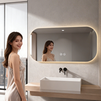 Miroir de salle de bain intelligent LED IP44 éclairé, anti-buée, avec capteur tactile, tailles personnalisées pour la maison, l'hôtel, le salon et la salle de sport OEM/ODM