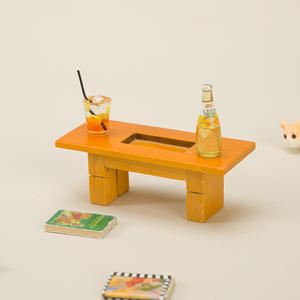 1:12 casa de muñecas Mini muebles modelo OB11 DIY madera café y mesa de té para escena en miniatura y comida jugar regalos - Product Image 4