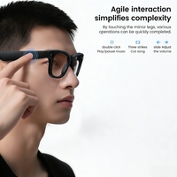 Lunettes de traduction en temps réel avec IA, caméra HD 8MP 1080P, assistant IA, double commande PC/Plastique, monture en titane