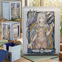 Коробка для колоды карт Таро (100+ карт) из искусственной кожи и фланели, портативная, экологичная, с квадратными углами, настраиваемая, с откидной крышкой