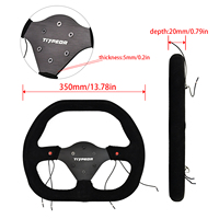 Volante de Carreras de 350 mm Tipo D, de Gamuza Plana, Compatible con PC, para Autos Deportivos, Simulador de Carreras con Cable para Smart TV