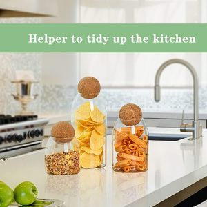 OEM/ODM Home and Kitchen Borosilicate <b>Glass</b> Spice Storage <b>Containers</b> Bottle Jars with Corks Lids for Coffee Pod Food Storage - Product Image 5