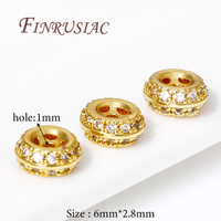 Séparateurs de perles métalliques en laiton plaqué or 18 carats Zircon pour la fabrication de bijoux à bricoler soi-même Accessoires pour composants de bijoux