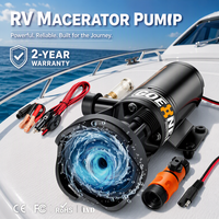Pompa Pembuangan Limbah Kapal Pesiar 12V 12 GPM 10 FT Lift 3/4 NPT dengan Katup Pembilas, Tipe Dry Mounted High Pressure Marine Toilet Discharge