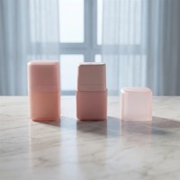 Yuecai Tube vide de 10g pour correcteur et fond de teint liquide, en PP dépoli translucide, couleur pêche, à mécanisme rotatif, personnalisable