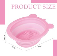 Bol de nettoyage pour pinceaux de maquillage en silicone pliable, écologique, portable, grande capacité, étui à maquillage