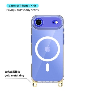 Custodia per <span class=keywords><strong>iPhone</strong></span> 17 Air Pro Max trasparente in TPU magnetico antiurto con foro per cordino rimovibile e logo personalizzato - Product Image 1