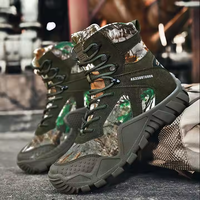 Bottes de randonnée imperméables pour hommes, chaussures de montagne, bottes tactiques de combat en camouflage désertique marron pour hommes