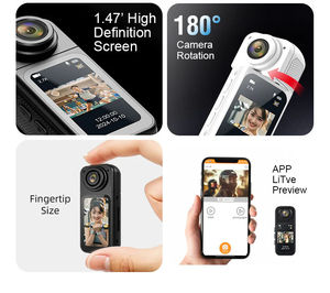 กล้องแอคชั่นขนาดพกพาอัลตร้ามินิ เซ็นเซอร์ภาพ CMOS ความละเอียดหลากหลาย ติดตั้งด้วยแม่เหล็ก แบตเตอรี่ใช้งานได้นาน เหมาะสำหรับการเดินทางกลางแจ้ง บันทึกภาพสัตว์เลี้ยง - Product Image 2