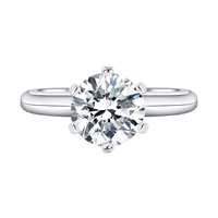 Bague de fiançailles en or blanc 18 carats avec diamant de laboratoire VVS couleur D certifié IGI, bijoux de mariée