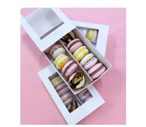 Pink Tassel Drawer 9 Grids Macaron Box Luxury Party Gift Cake Chocolate Candy Biscuit Box With Clear Window