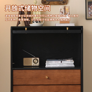 French Retro Solid Wood Chest Of Drawers 5 Drawers Storage <b>Sideboard</b> Living Room Cabinet - Product Image 3