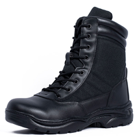 Bottes tactiques pour hommes en cuir véritable avec doublure en mesh respirant, semelle extérieure en caoutchouc durable antidérapante, pour l'extérieur