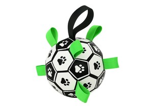 [Toprate] 32-Panel Genähter Interaktiver Haustierball, Ungiftiges PU, Nylonriemen, Glocke Innen, Leicht zu Reinigen, für Hunde und Katzen - Product Image 3