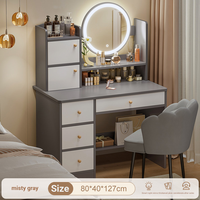 Commode/Coiffeuse moderne en bois avec miroir éclairé pour chambre à coucher – Meilleure vente