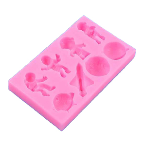 Moule en silicone DIY pour décoration <span class=keywords><strong>de</strong></span> gâteaux et fondants, motifs classiques populaires 3D : 8 dessins <span class=keywords><strong>de</strong></span> dessins animés, astronaute, OVNI, fusée, Terre - Prix usine - Product Image 3