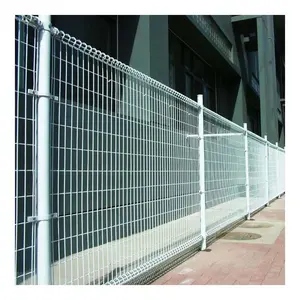 Powder coated ornamental double loop wire fence roll top fence price direct factory