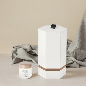 กล่องของขวัญเครื่องสำอางน้ำหอมพื้นผิวหนังหกเหลี่ยมบรรจุภัณฑ์กระดาษแข็งหนาสำหรับของขวัญวันวาเลนไทน์ - Product Image 1