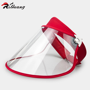 custom hats 2020 summer ladies visor cap pvc protection High quality transparent sun hat cap - Product Image 3