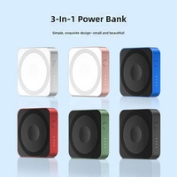 Batterie externe sans fil 5000 mAh magnétique 3-en-1, chargeur portable 15W en gros pour téléphone, montre et écouteurs