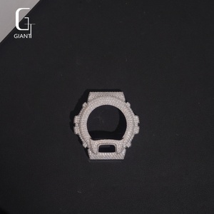 Boîtier de montre en argent 925 avec testeur de diamants passé test, moissanite VVS, pour femmes et hommes, style hip-hop, serti de pierres, montre DW6900, boîtier de montre en moissanite - Product Image 6