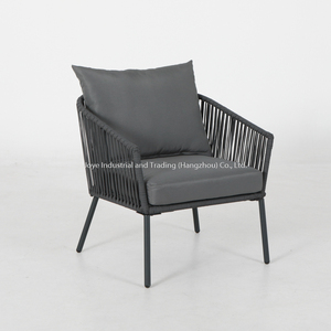 Leisure <b>Outdoor</b> Rope Lounge Set With Coffee Table Metal Frame With Powder Coating Garden Courtyard Patio Furniture - Product Image 3