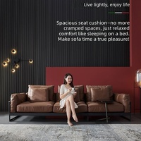 Ensemble de canapés de salon en cuir véritable contemporain italien Bauhaus 3 places modulable avec pieds en acier inoxydable pour hôtel et bureau
