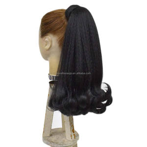 Nouveautés <span class=keywords><strong>Queue</strong></span> <span class=keywords><strong>de</strong></span> <span class=keywords><strong>Cheval</strong></span> Synthétique 14 Pouces Yaki <span class=keywords><strong>Cheveux</strong></span> <span class=keywords><strong>Bouclés</strong></span> Extrémités à Enrouler Pour Femmes Noires - Product Image 4