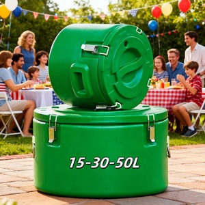 Hot Pot Double Wall Stainless Steel 15/30/50L Large Food Warmer Insulated <b>Storage</b> Container Set <b>for</b> <b>Kitchen</b> or Party Use - Product Image 1