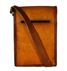 กระเป๋าถือสะพายข้างหนังแท้สีน้ำตาลคลาสสิกวินเทจทำด้วยมือทำในอินเดียแท็บเล็ตสะพายไหล่ใช้ได้ทั้งชายและหญิง - Product Image 5