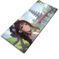 Tapis de souris extra large pour jeux e-sport garçons, style anime, épais, avec points de couture renforcés, antidérapant, pour bureau et ordinateur filles