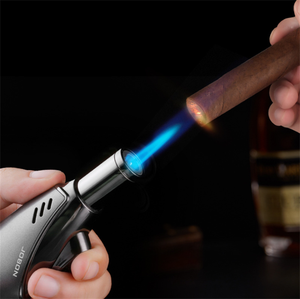 Encendedor de llama de chorro único portátil a prueba de viento para fumar para viajes cocina acampar al aire libre barbacoa y cigarros y cigarrillos - Product Image 2