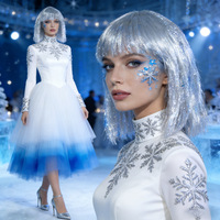 Mousseline de soie courte et droite, multicolore, argentée et dorée, scintillante, pour fêtes, festivals, carnavals, soirées disco, masques, et événements transfrontaliers, style cheerleader