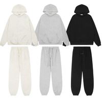 Lianao 2026 – Ensemble Essentiel Sweat à Capuche et Pantalon de Survêtement à Revers en Coton Unisexe avec Logo ESS – Prix de Gros SS22