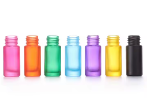 Bouteille à rouleaux en verre de couleur dégradée pour huile essentielle cosmétique différentes tailles 5ml 10ml 1cl avec bouchon à vis en acier inoxydable - Product Image 4