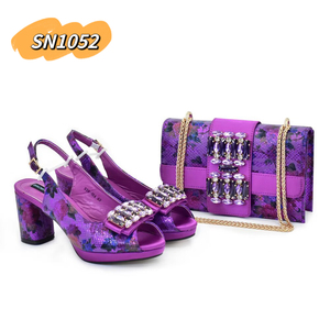 Zapatos Magenta con Bolso a Juego, Zapatos para Fiesta <span class=keywords><strong>de</strong></span> Boda Nigeriana 2019 en Oferta, Zapatos y Bolso a Precio Económico - Product Image 3