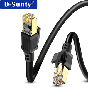 Cat8 FTP Ethernet <b>Cable</b> PVC Jacket Solid Copper Conductor 28AWG <b>RJ45</b> Connector Black/White 1M-30M Network Patch - Product Image 4