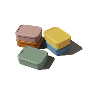 Hot Sale Foldable Food Storage Container Snack Box Bpa Free 3 Divider Lunch Bento Box Kitchen Silicone Lunch Boxes Sets For Kids