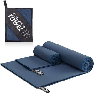 Double-Sided Microfiber Cooling Quick-Dry Embroidered Sports Towel Solid Pattern Rectangle Shape Customized Logo Travel - Product Image 5