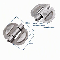 Charnière ronde à double nervure 100 mm en acier au carbone à souder pour porte de remorque, camion et portail industriel, quincaillerie pour panneaux lourds