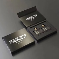 Boîte cadeau magnétique noire en carton rigide avec insert en mousse pour emballage de parfum et de bougies, logo personnalisé