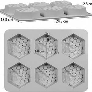 Factory Hot Quality Custom 3d Bee Honeycomb square Rectangular Cake <b>Soap</b> <b>Moulds</b> Handmade Silicone <b>Soap</b> Mold with logo - Product Image 6