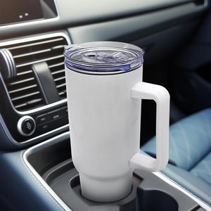 Vasos Térmicos de Acero Inoxidable de 40 oz con Asa, Tazas de Café de Viaje Aisladas, Termos Blancos para Sublimación, Mantienen la Temperatura de 6 a 12 Horas - Product Image 6