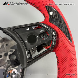 Volant personnalisé en fibre de carbone avec poignées en cuir perforé rouge pour Acura RDX A-Spec Advance 2019-2026 – Amélioration intérieure - Product Image 4