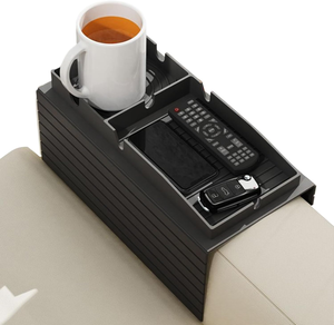 Porte-gobelet en silicone sans BPA pour canapé, plateau antidérapant pour accoudoir avec rangement pour télécommande, organisation et décoration intérieure - Product Image 1
